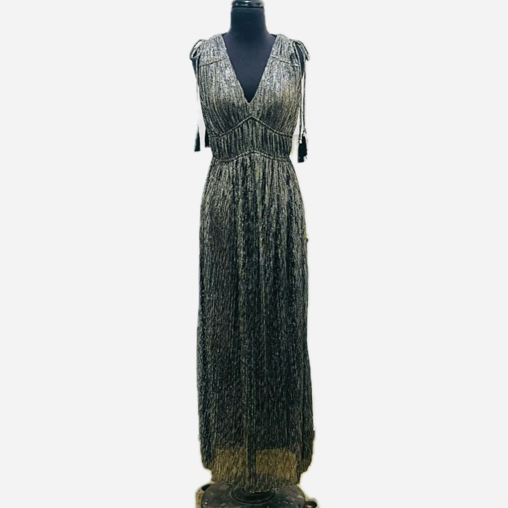 Taylor Black and Silver Goddess Gown